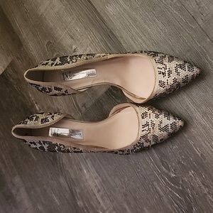 INC International leopard rhinestone pumps